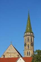 Tower of the late Gothic Protestant town church built in 1417