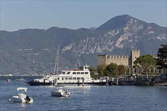 Lake Garda car ferry at the jetty in Torri del Benaco