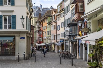 Narrow alleys of the old town of Zurich