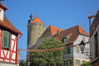 View of Obere Burg with historic Schochenturm built in 1220