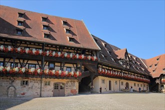 Inner courtyard of the Alte Hofhaltung built 15th century with floral decoration