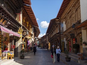 Historic town and old Chinese wooden houses