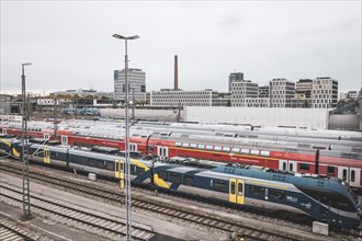 Regional trains in front of Munich Central Station
