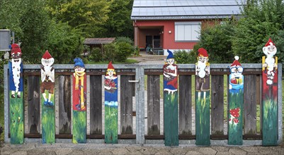 Fairytale figures on the gate of a kindergarten