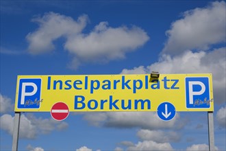 Sign Borkum island car park