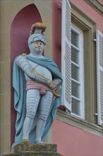 Medieval knight sculpture at the department stores' WOHA