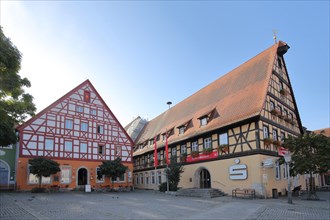 Half-timbered houses Sparkasse