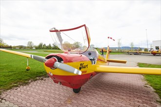 Lightweight aircraft on an airfield in Neumarkt in der Oberpfalz