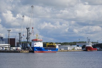Ships in the industrial harbour