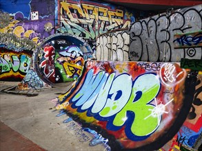Graffiti in the autonomous city of Christiania in Copenhagen
