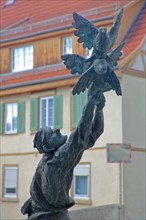 Sculpture carrier pigeon launcher by Karl-Henning Seemann 1985