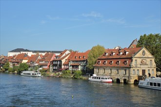Historic Old Slaughterhouse on the Regnitz River and Ships