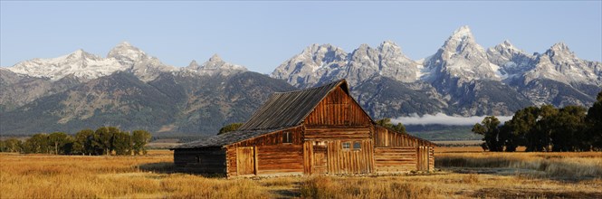 T. A. Moulton Barn in front of the Teton Range
