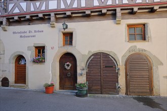House wall with doors and window