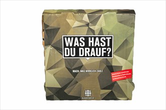 German Armed Forces advertisement on a pizza box