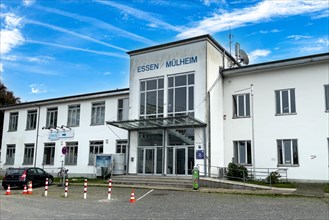Airport terminal Entrance to airport building built in post-war period by airport today's commercial airport Essen Muelheim