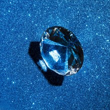 Circular diamond glitter blue texture background