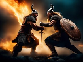 AI Generated Art: Fighting Vikings