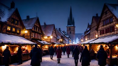AI-generated art: medieval Christmas market