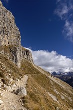 Hiking trail at the foot of the Catinaccio massif