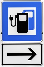 Sign for electricity charging stations