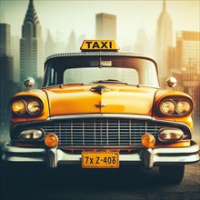 New York vintage taxi universe illustration generative ai art