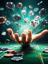 Casino scene on a gaming table