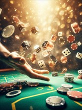 Casino scene on a gaming table