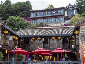 Restaurant in old Chinese wooden houses