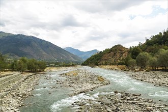 Sind river flowing through the wayil bridge in Srinagar-Leh National Highway in Ganderbal district of central Kashmir