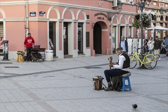 Street musicians in the city centre