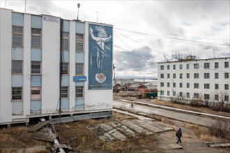 Cosmonaut fresco on residential building