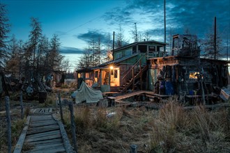 Hunter's hut at dusk