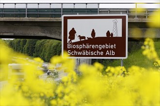 Tourist sign on the A8 motorway