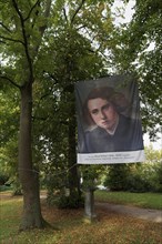 Banner with portrait of Alfred Rethel