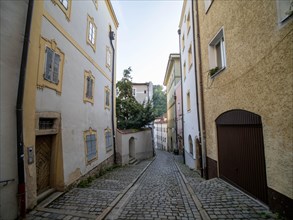 Narrow alley with old houses