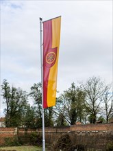 Flag with coat of arms of Bad Radkersburg