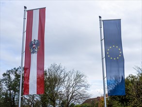 Flags of Austria and the EU