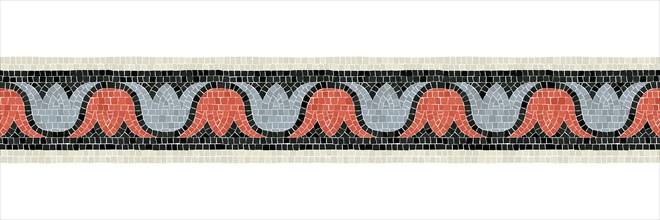 Horizontal border mosaic tiles