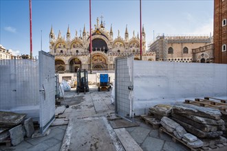 Construction site in front of St Mark's Basilica