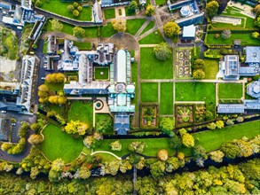 Buckfast Abbey and Gardens from a drone