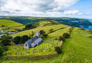 The Parish of Saint John the Evangelist Countisbury from a drone