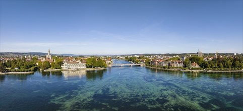 Aerial panorama of Lake Constance and the Seerhein