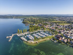 Aerial view of the harbour of the Lake Constance municipality of Uhldingen-Mühlhofen