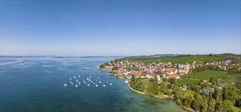 Aerial panorama of the Lake Constance municipality of Hagnau
