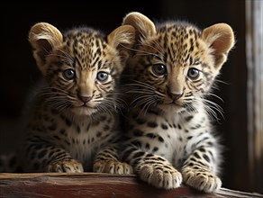 Two leopards puppies