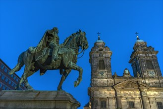 Evening view of the monument to Kaiser Wilhelm. I. on horseback
