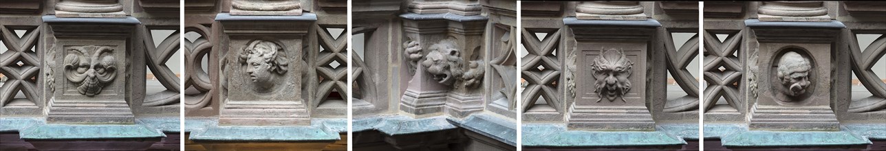 Grotesque on the columns in the Pellerhof