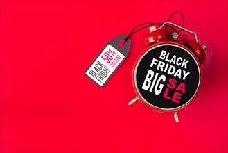 Black friday big sale alarm clock with tag