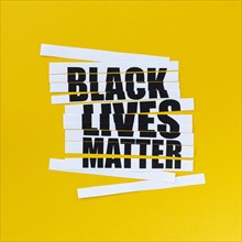 Black lives matter message with yellow background